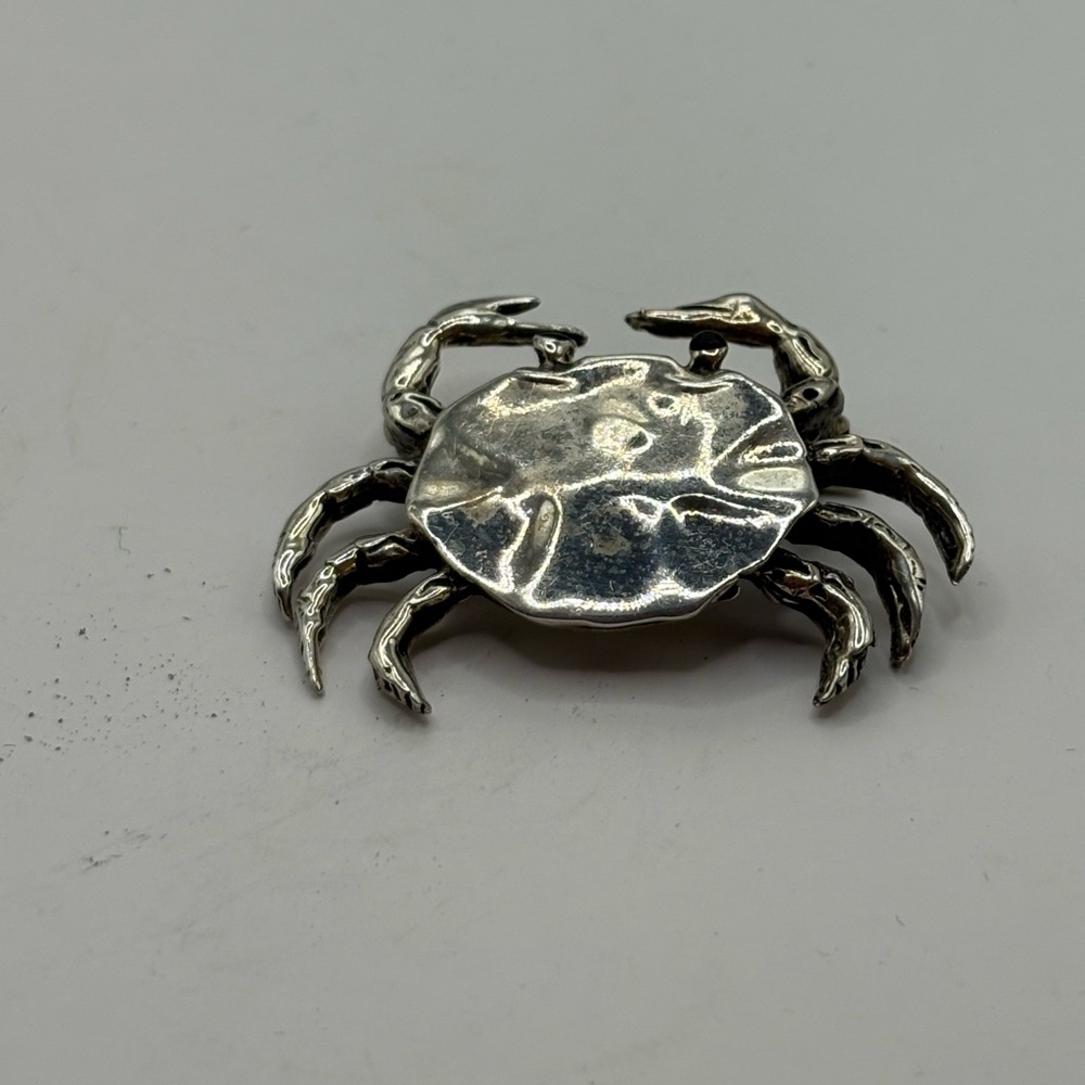 Silver Crab Brooch